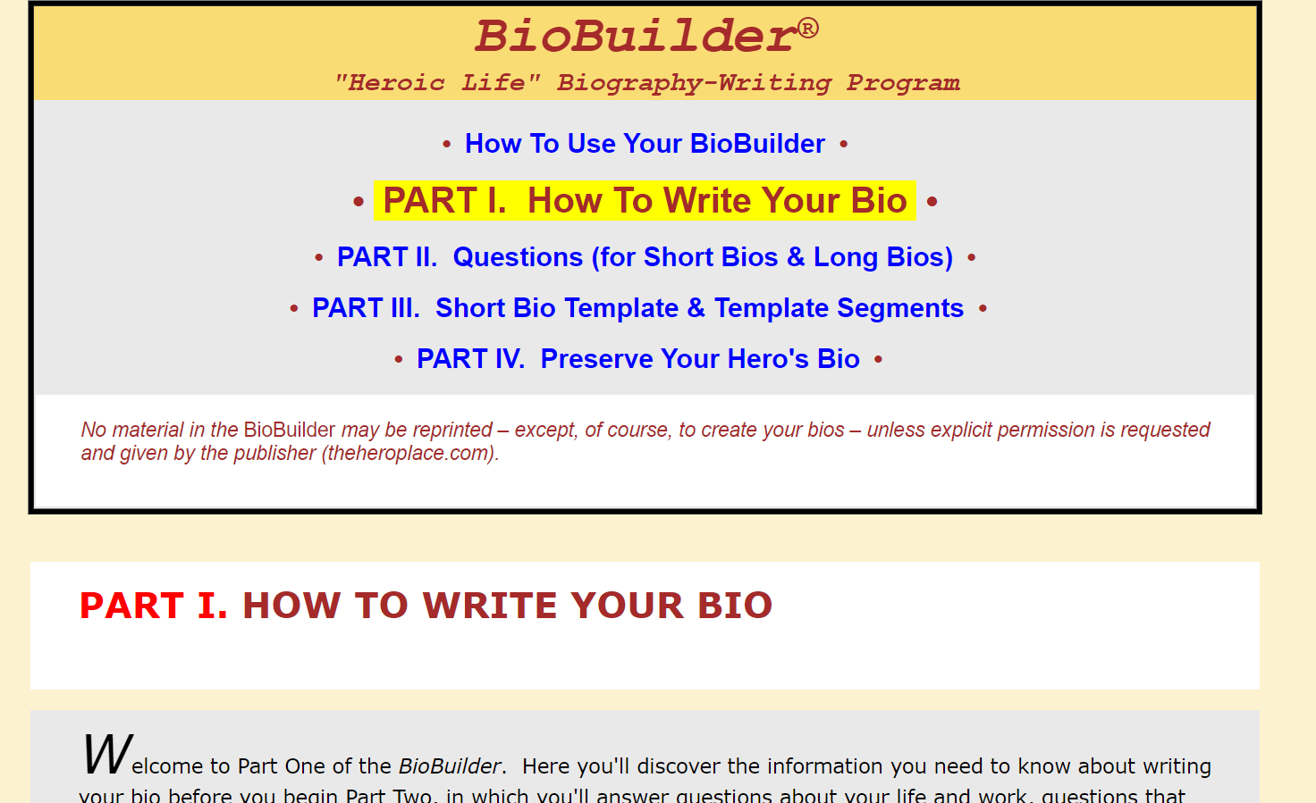 biobuilder biography writing tool